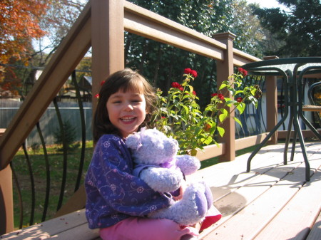 Kyra on the back deck