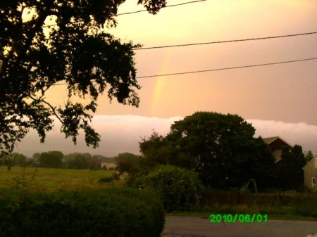 A Rainbow with a rolling fog cloud...