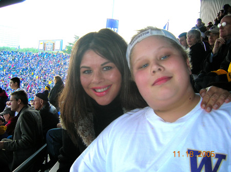 Mom and Tanner at Apple cup 2005