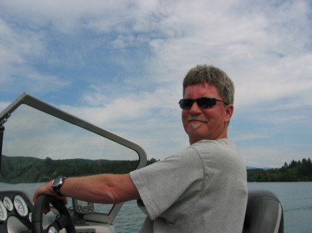 My husband Jay on his boat