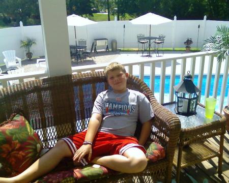 Being lazy on back porch by the pool!