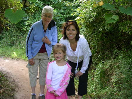 Mom, Me and Grace hiking in Block Island, Rhode Island