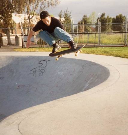 Backside ollie to switchstance at Palo Alto pools