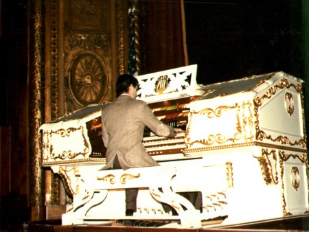 Trenton Organ at full Concert Level stage lift fully up.