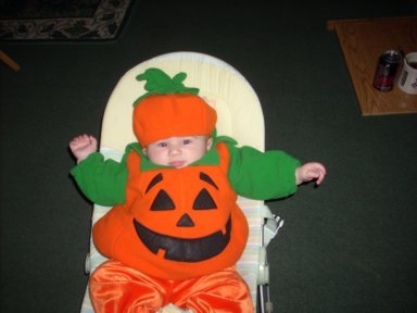 Mariah, pumpkin baby, 4 mos.