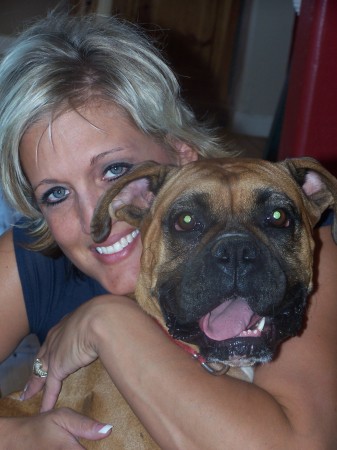 Me and our ugly Boxer Roxy