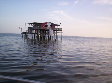 Stilt house on the gulf of mexico
