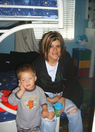 my beautiful wife and son