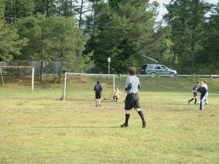 Bailey playing Goalie