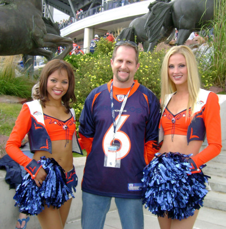 Surrounded by hot cheerleaders