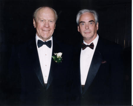 With President Ford (black tie) deer in headlights look