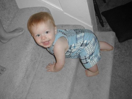 Ryan - 8 months old..."climbing the stairs!"