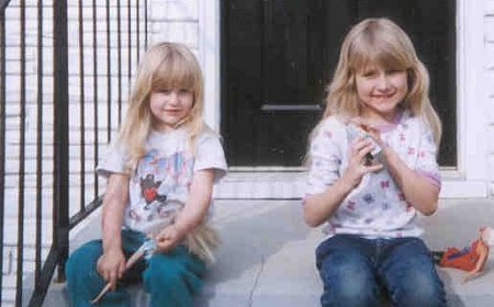 Girls on steps