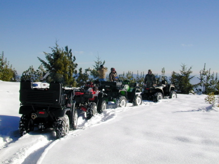 Riding ATV's in the snow