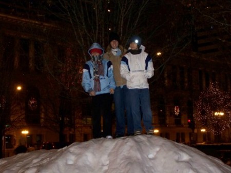 Kelly and her boys in Chicago at New Years