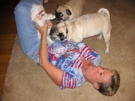 Margie with dogs