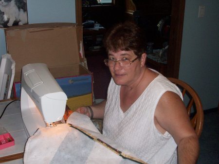 Diane doing her quilting