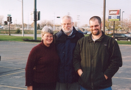 Jason, his mom, and his dad in Oshkosh