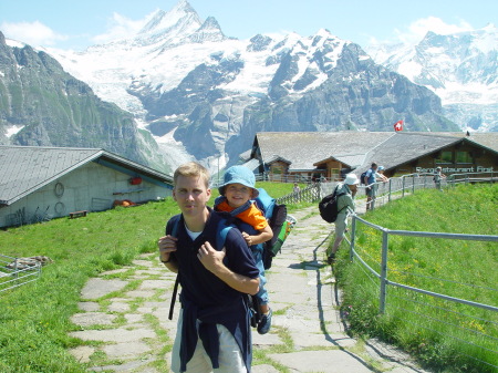 Caleb and I hiking in Switzerland