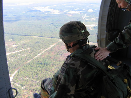 GO!  parachute jump out of UH-60 BlackHawk Helo