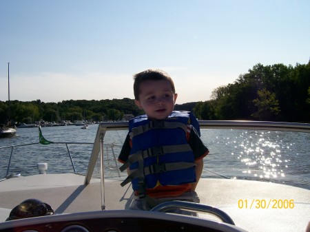 Little E on the boat