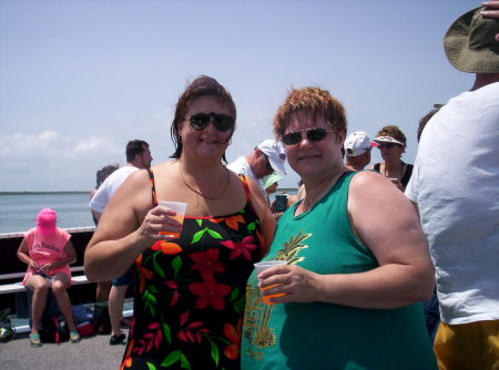 Karen (left) with friend Kathy/Carribean Cruise 2004