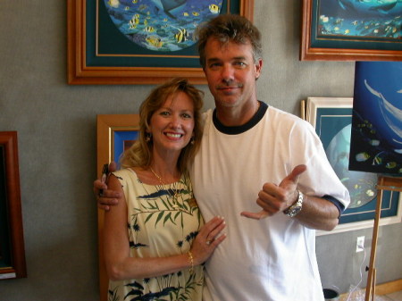 Karen Coates and Wyland in Fort Lauderdale