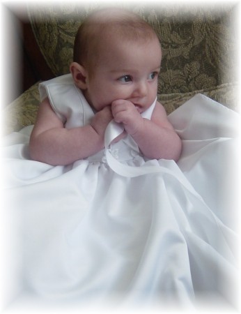 Shelby in her Baptism dress