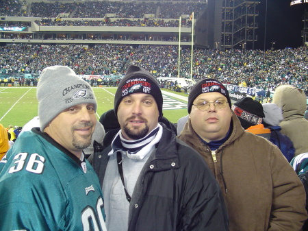 Greg Joe and Mike at the Eagles NFC Game