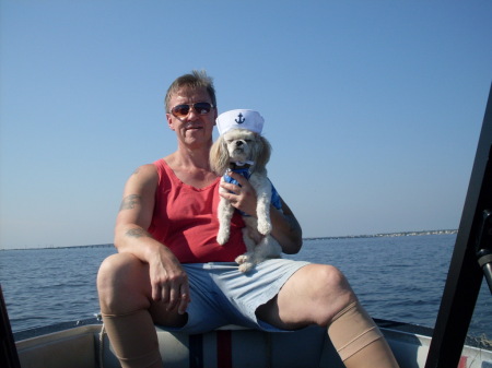 Me & dog Raggs on the bay