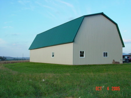 Rear view of our new barn home