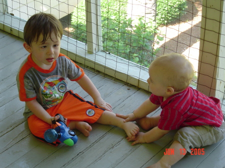 Two youngest grandbabies on Tybee Island Vacation