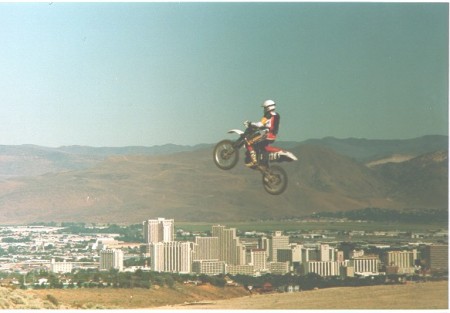 Flying over downtown Reno in 1998