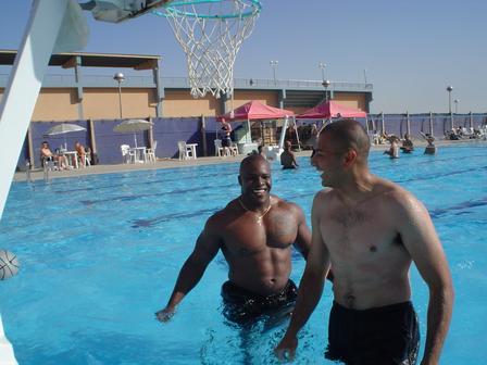 hooping it up at R&R in Iraq