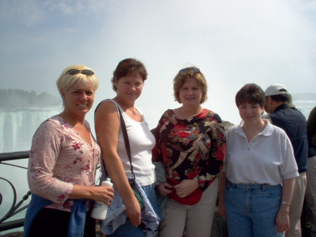 Sister Beth and I friends Karen and Karen at Niagra Falls