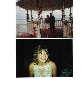 above: Honeymoon/Jamaica-2000       below: wedding pic