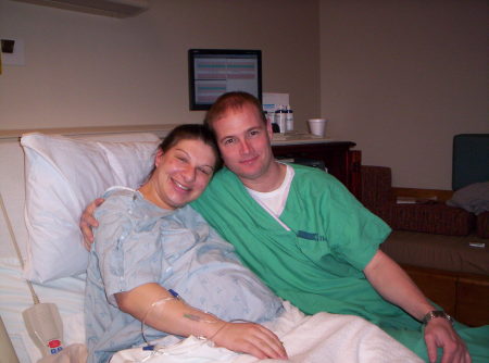 Me and my wife Kristen at the hospital