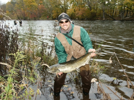 Salmon fishing off Lake Ontario '05