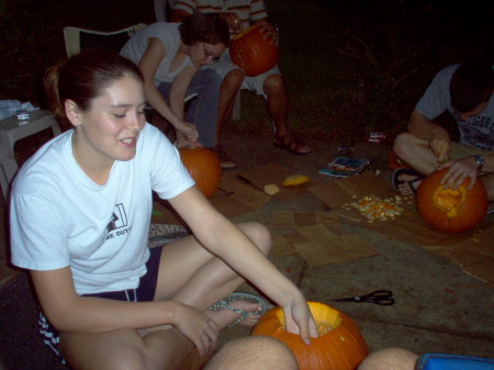 Me carving my pumpkin for halloween