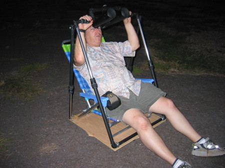 Sitting in my home-made "Makakilo Chair" at monthly star party