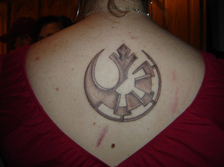 A Star Wars yin-yang (Rebel and Imperial Logo)...more tattoos