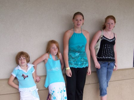 My neice on the left age 5, My baby (9) My oldest (14) and my middle (13)