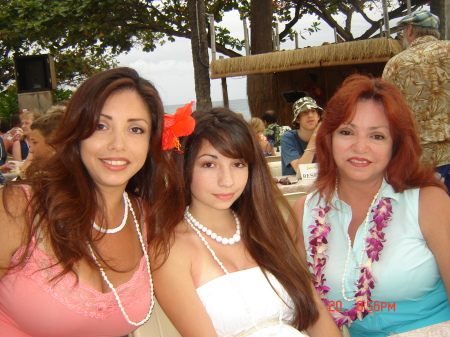 me , my little sister and my mom in Hawaii