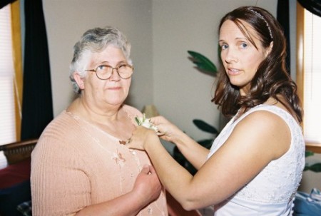 My mom and I prior to my wedding