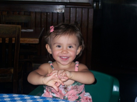 Lilly 16 months old inside Hard Rock Cafe, Maui