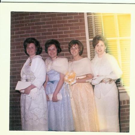 1964 Sr Prom: Betsy(my sister), Pat Sheridan, Patty Gilmore, Halina