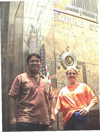 My wife and I last August 2005 at the Empire State Building after the cruise