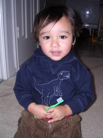 sebastien and his toothbrush