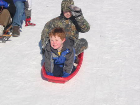 Damien( my son) having fun in the snow 2004