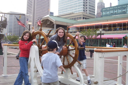 My 4 kiddos doing the Maryland thing.